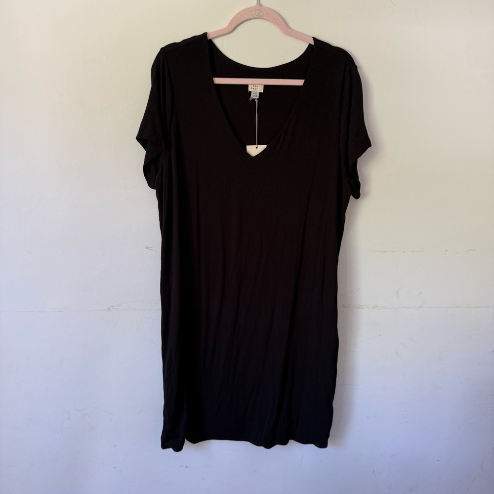 A New Day Black V-Neck Dress XXL | NWT Soft Relaxed Fit